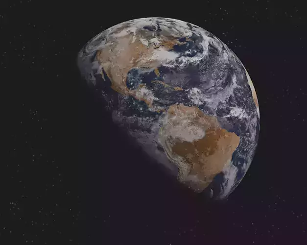Scorched planet earth  Low-poly 3D model
