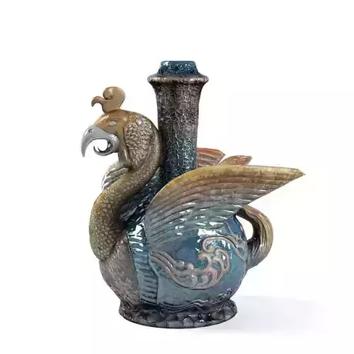 Blue Ornate Oriental Pot