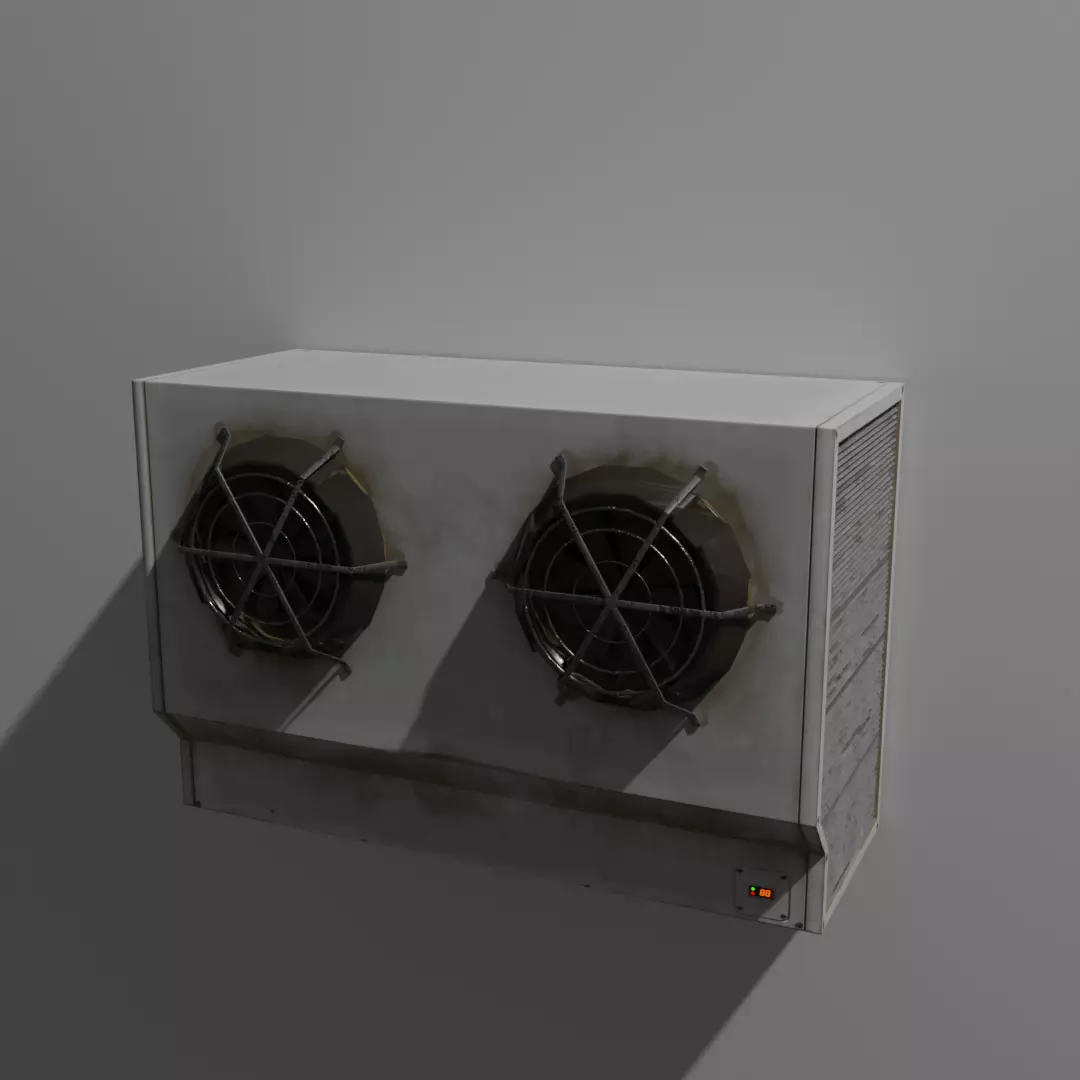 Air conditioner outdoor unit Low-poly 3D model_0