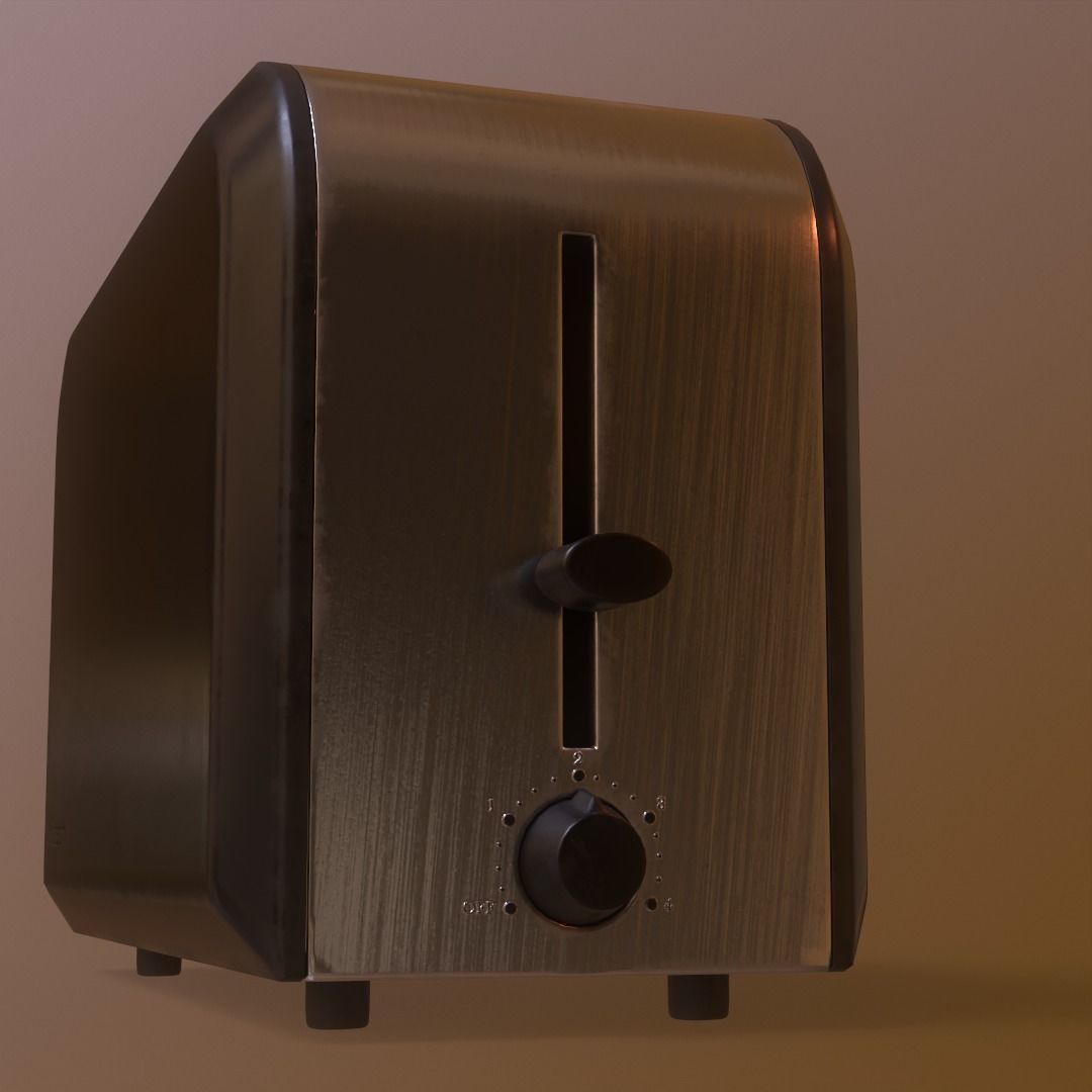 Toaster game ready 3D model_8
