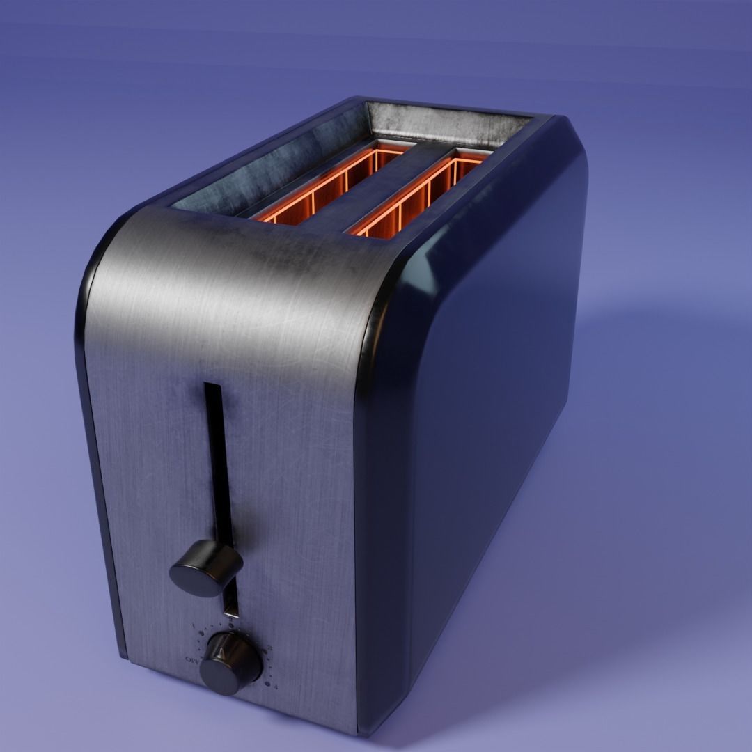 Toaster game ready 3D model_12