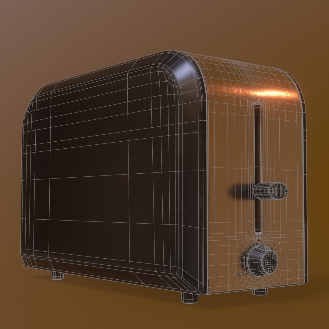 Toaster game ready 3D model_5