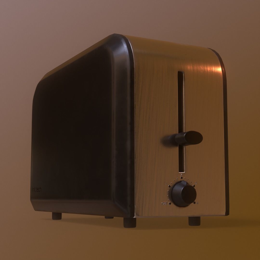Toaster game ready 3D model_3