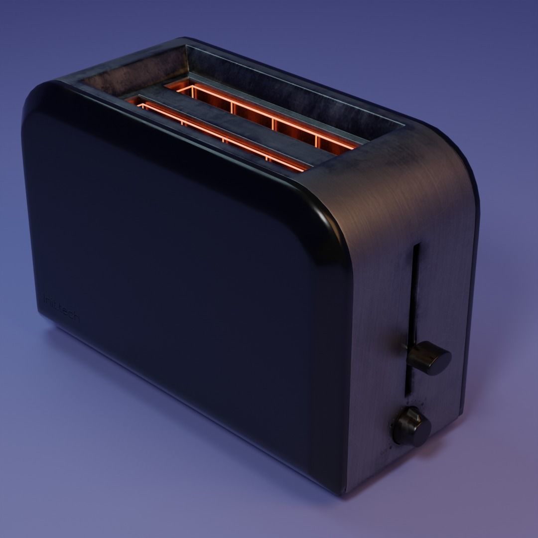 Toaster game ready 3D model_6
