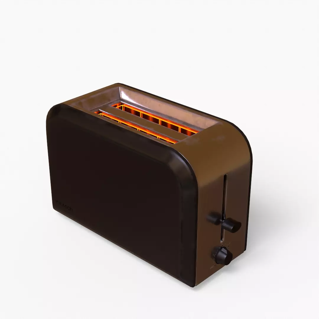 Toaster game ready 3D model_0