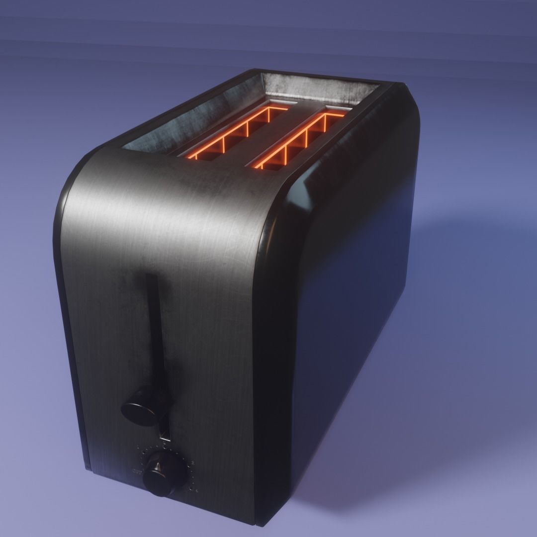 Toaster game ready 3D model_13