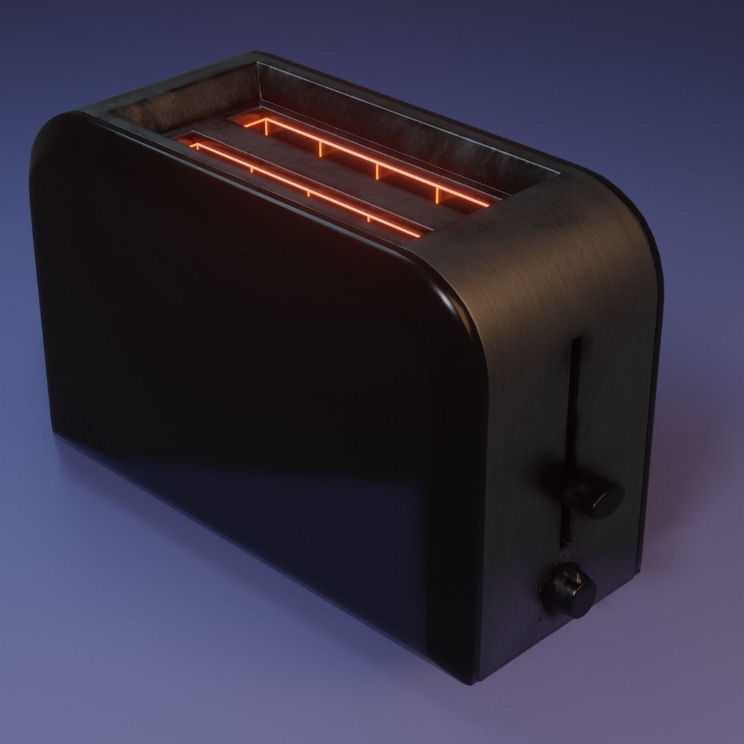 Toaster game ready 3D model_11