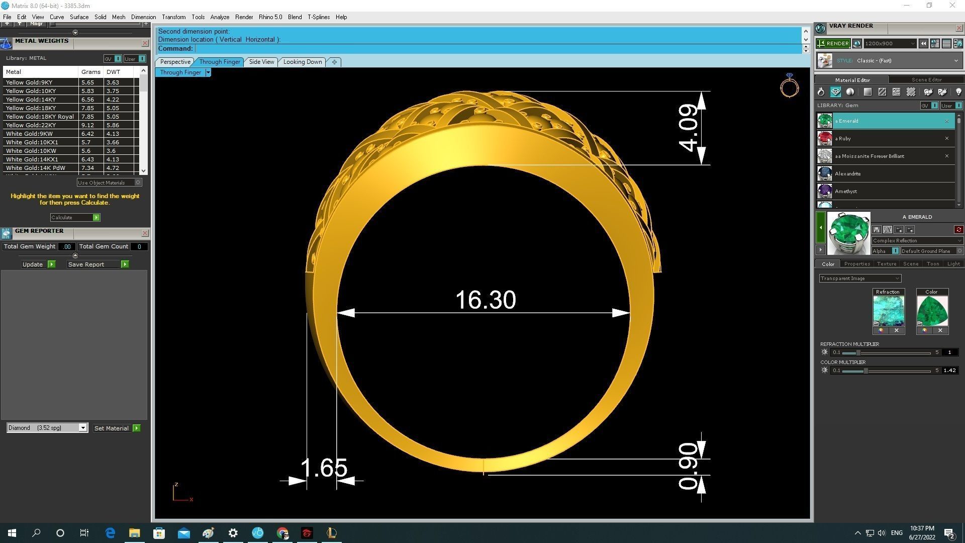 texture men ring 3385 3D print model_3