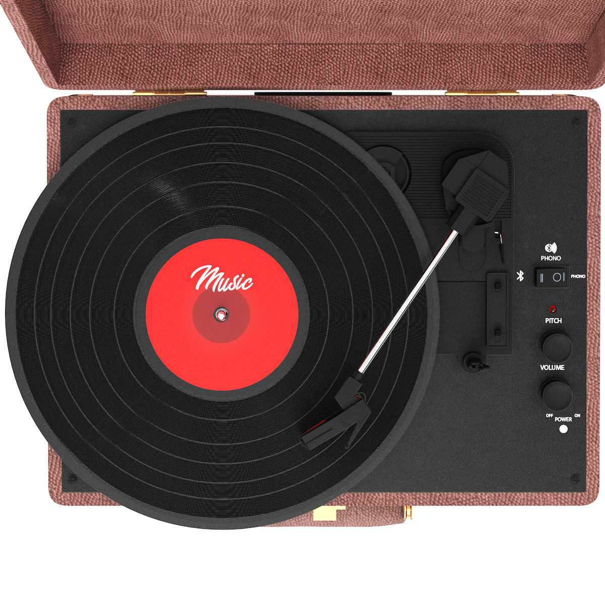 crosley cruiser deluxe record player 3D model_4