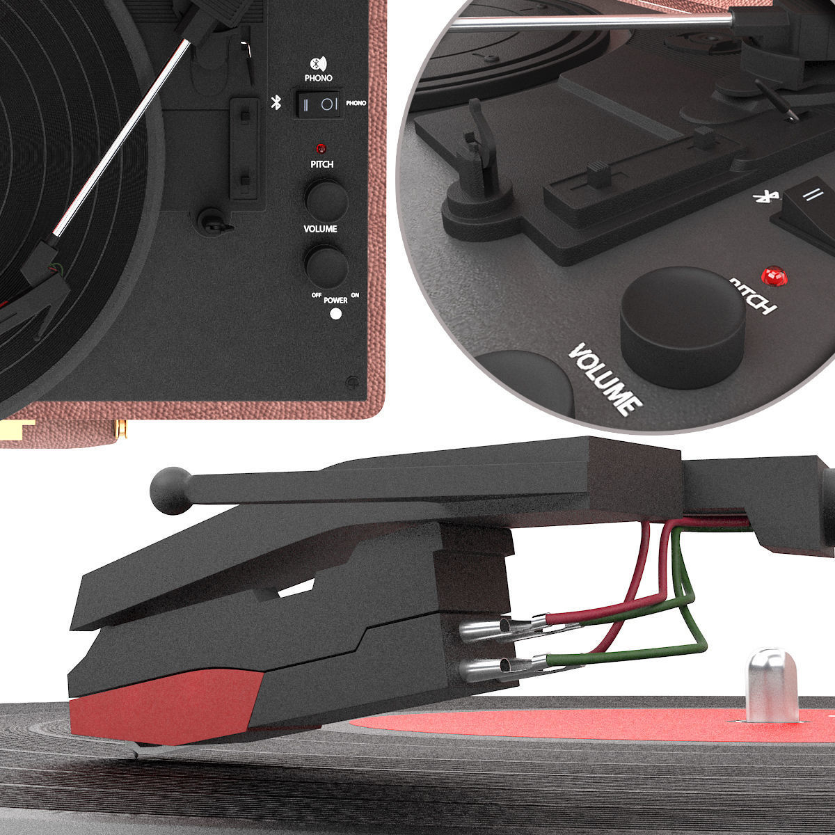 crosley cruiser deluxe record player 3D model_6