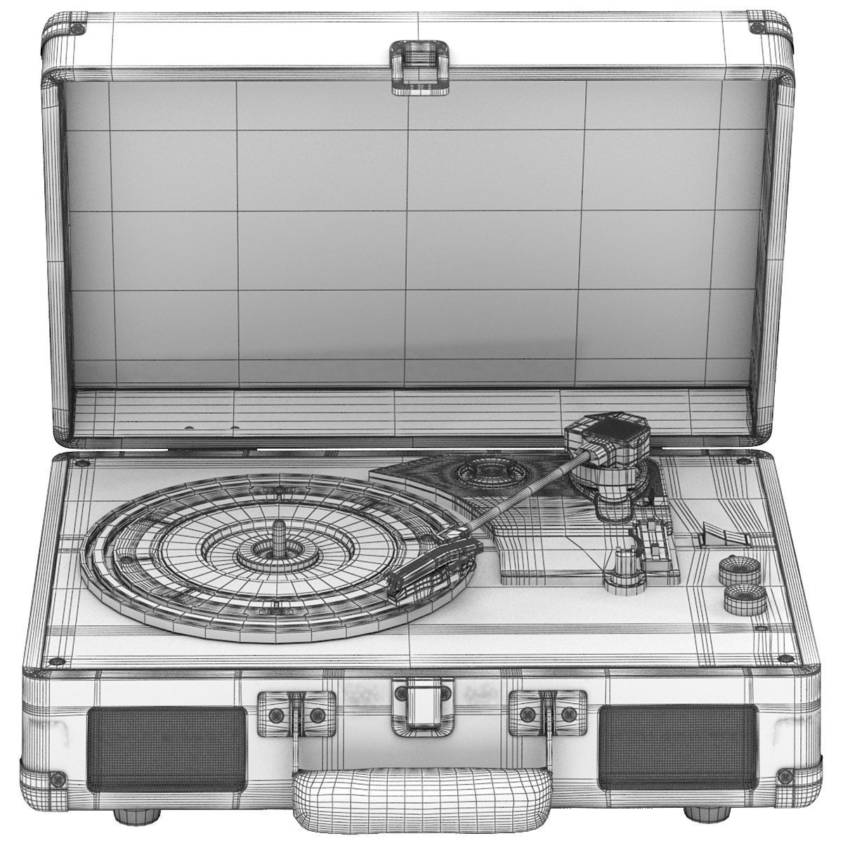 crosley cruiser deluxe record player 3D model_7