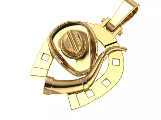 PG 2157 ferradura chapeu e berrante  3D print model_0