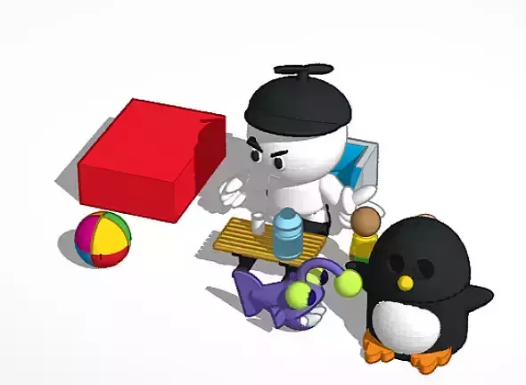 kid playing toy 3D model