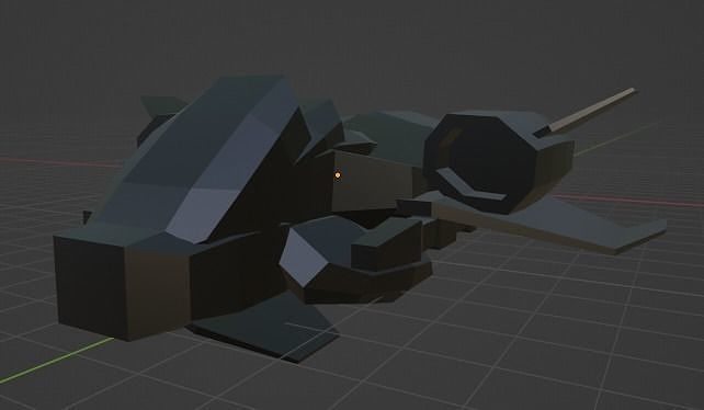 Spaceship robot Free low-poly 3D model