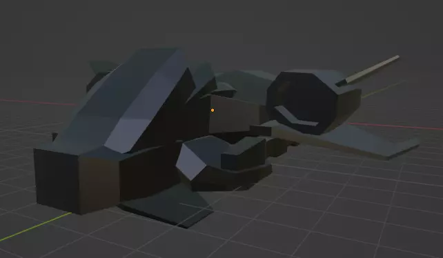 Spaceship robot Free low-poly 3D model_0