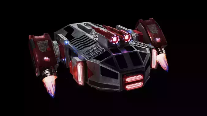 Animated Spacecraft 3D model