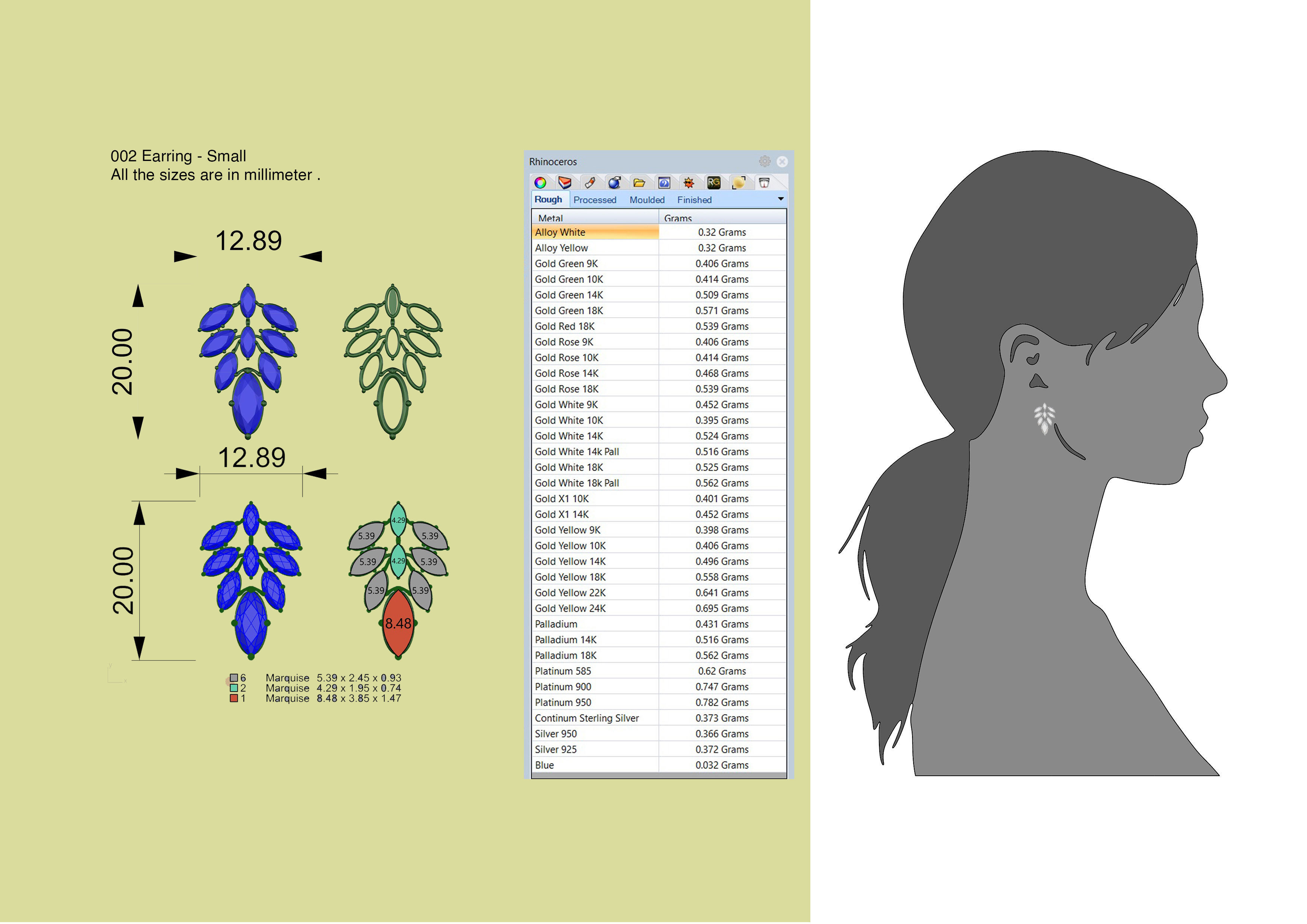 earrings 002 3D printable model 3D print model_4