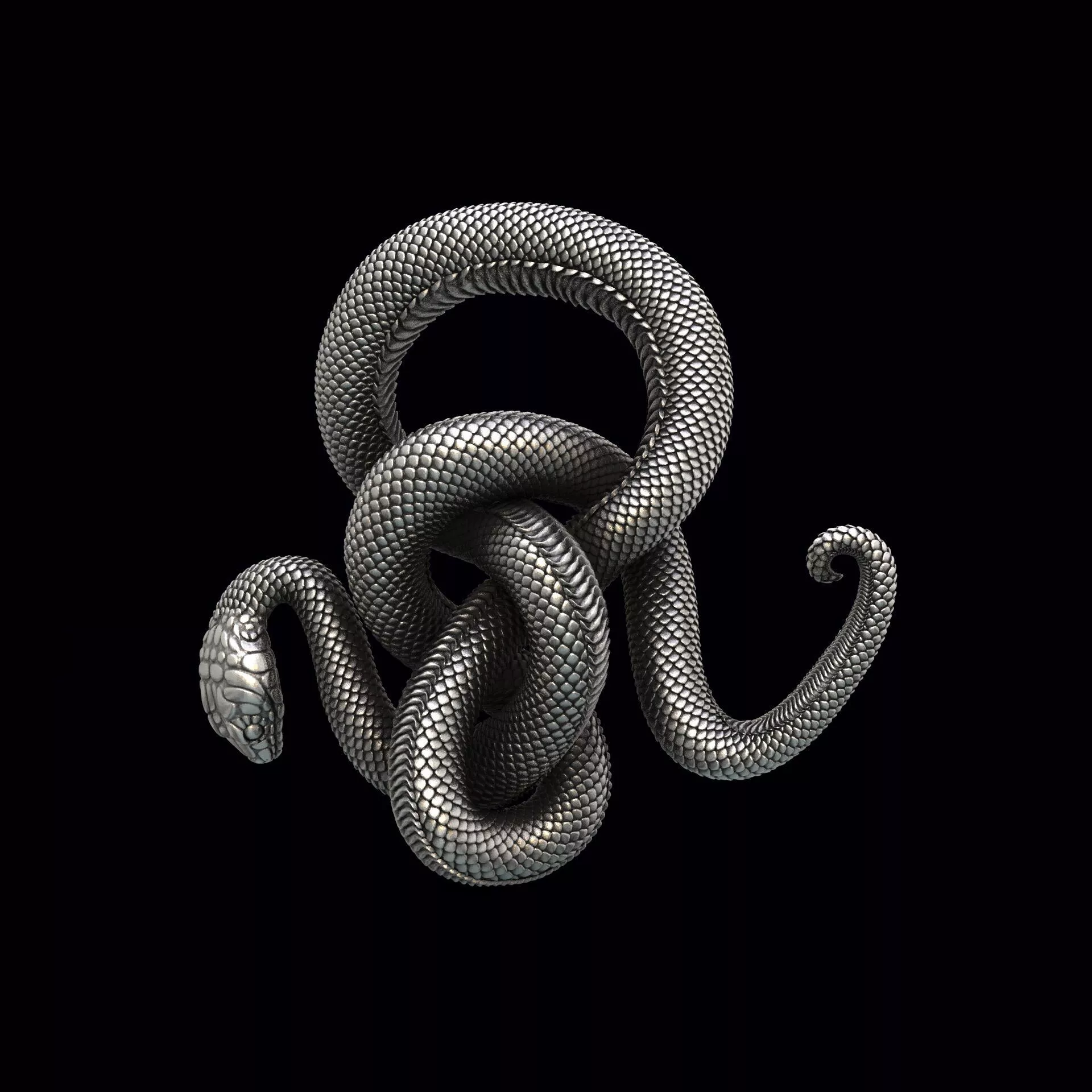Snake pendant 3D print model
