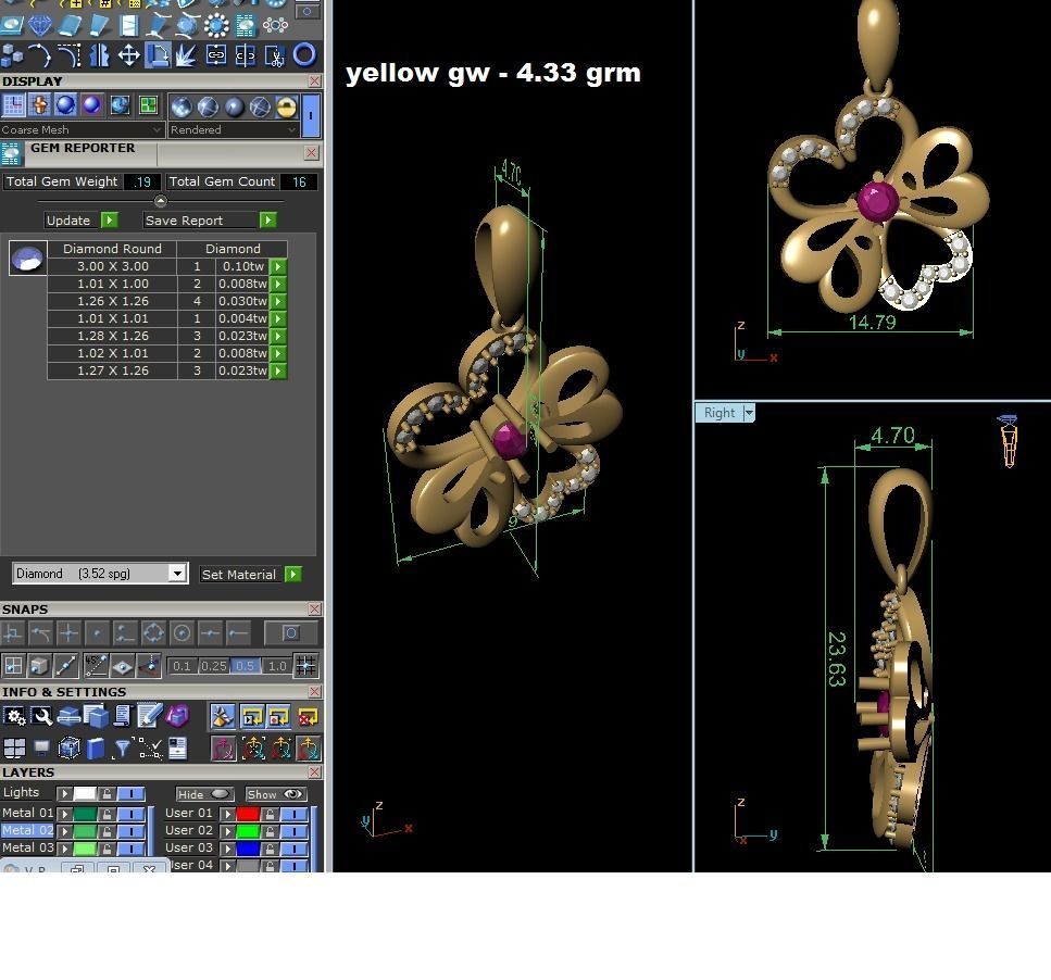 Women Heart Pendants 3dm STL OBJ FBX Render Details 3D print model_6