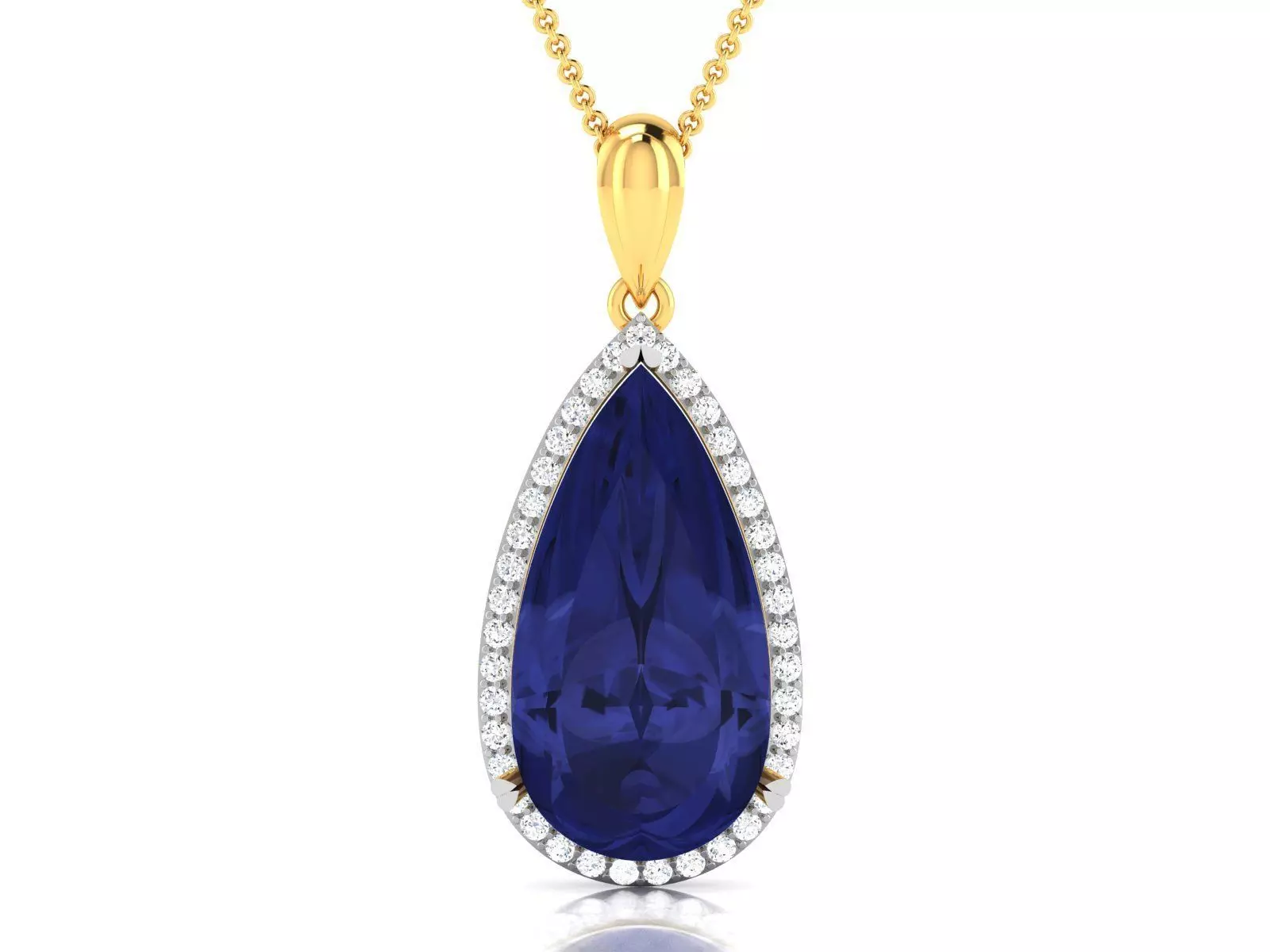 Women Pear Diamond Pendants 3dm STL OBJ FBX Render Details 3D print model_0