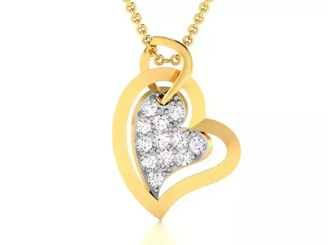 Heart Women Pendants 3dm STL OBJ FBX Render Details