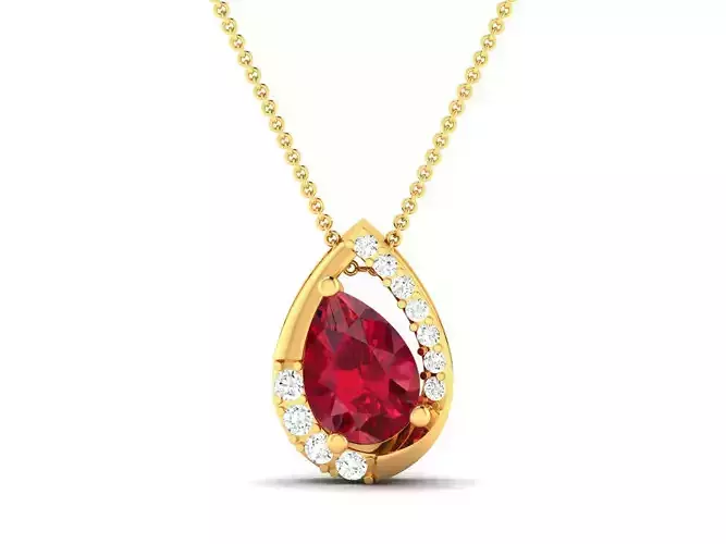 Women Pear Diamond Pendants 3dm STL OBJ FBX Render Details 3D print model