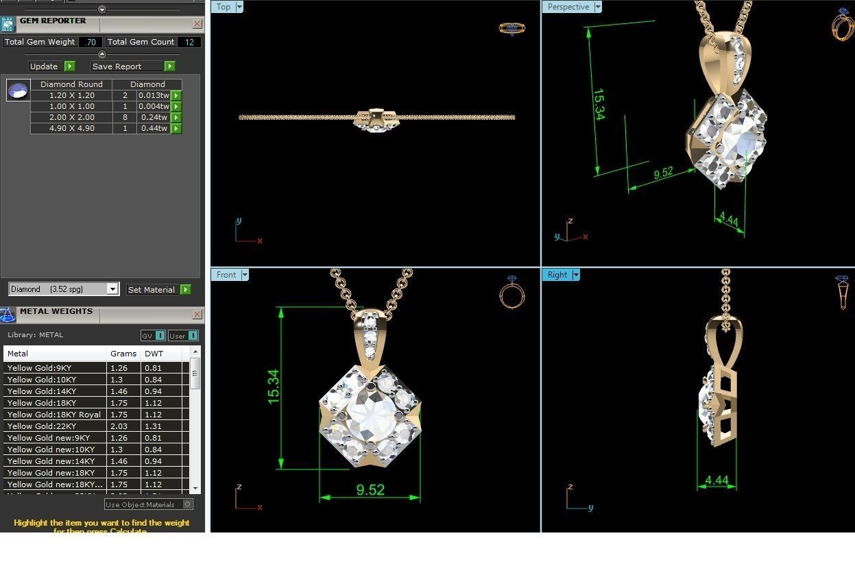 Women Pendants 3dm STL OBJ FBX Render Details 3D print model_5