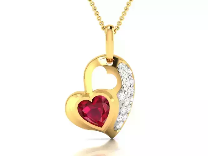 Women Heart Pendants 3dm STL OBJ FBX Render Details