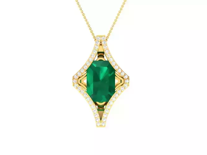 Women emerald diamond Pendants 3dm STL OBJ FBX Render Details 3D print model Women emerald diamond Pendants 3dm STL OBJ FBX Render Details 3D print model