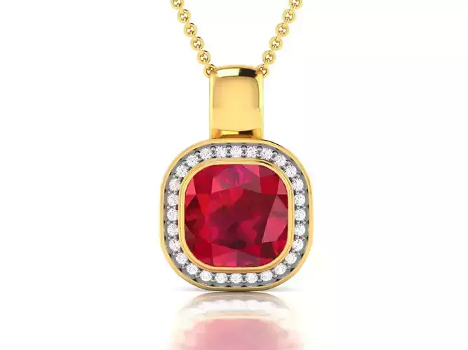 Women Cussion Daimond Pendants 3dm STL OBJ FBX Render Details