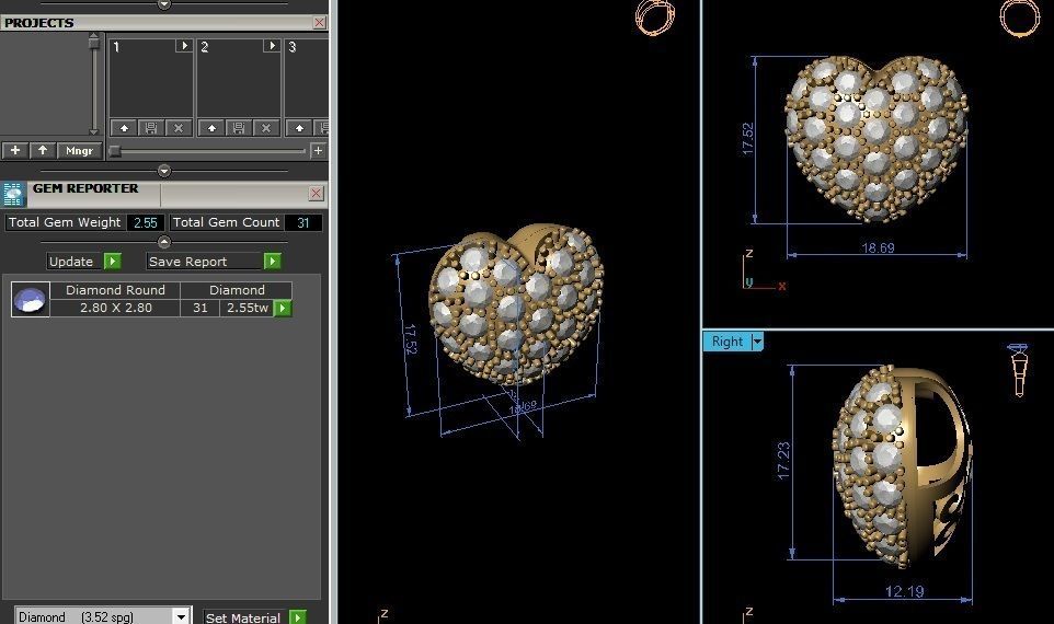Women Heart Pendants 3dm STL OBJ FBX Render Details 3D print model_6