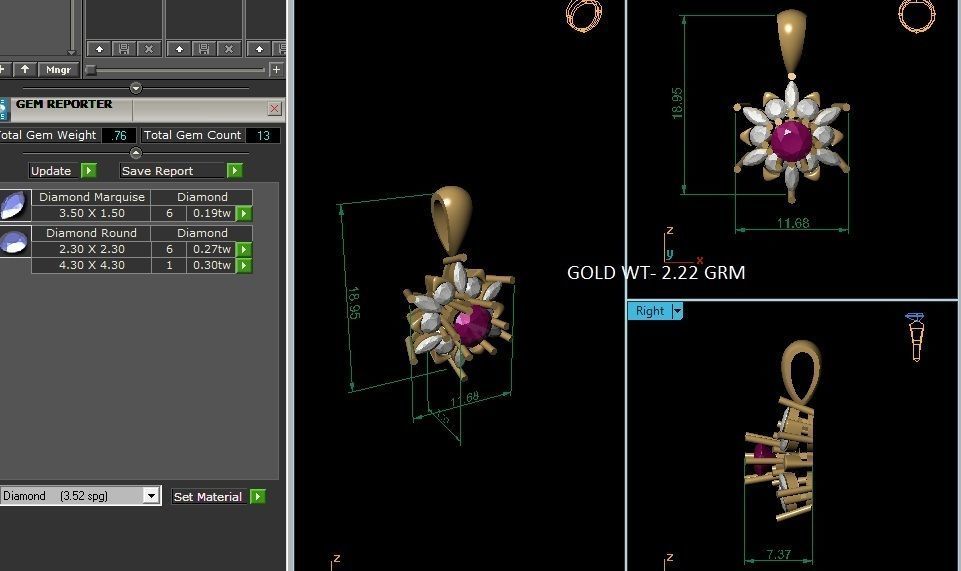 Women Pendants 3dm STL OBJ FBX Render Details 3D print model_15