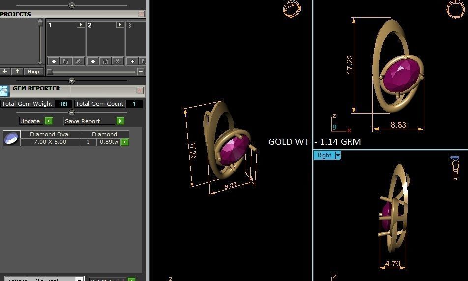 Women Oval Diamond Pendants 3dm STL OBJ FBX Render Details 3D print model_12