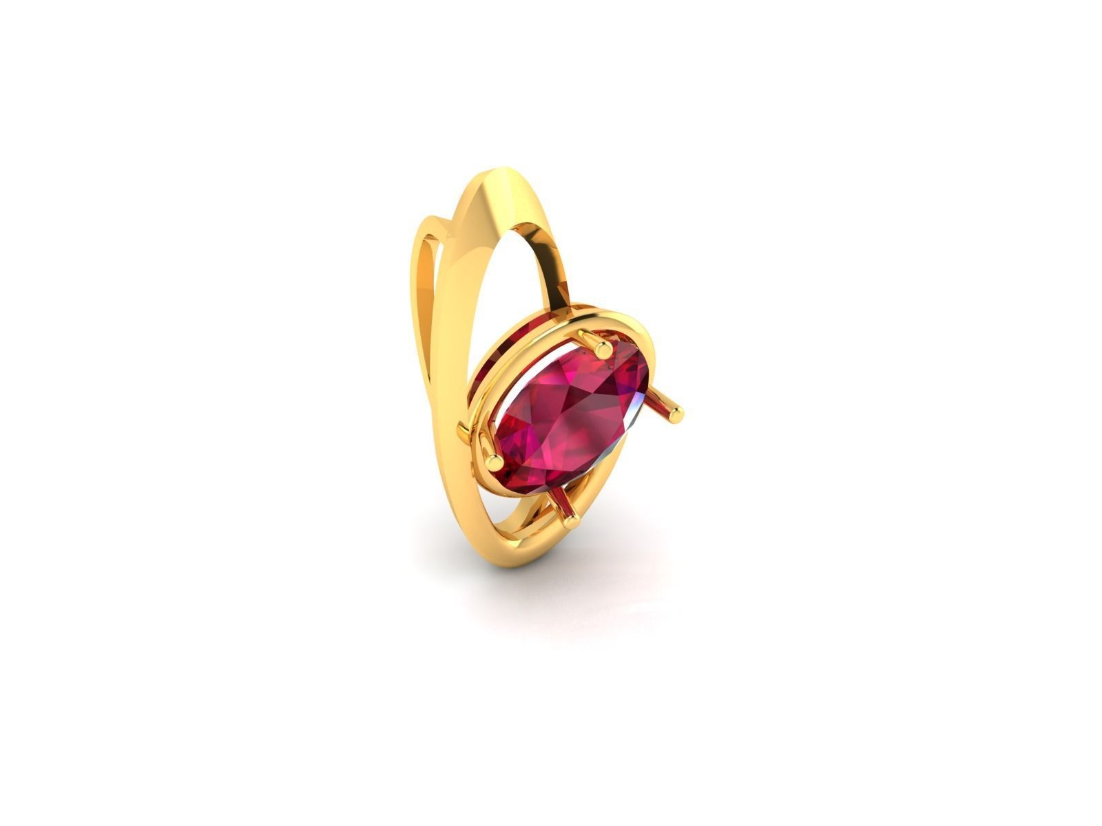 Women Oval Diamond Pendants 3dm STL OBJ FBX Render Details 3D print model_2