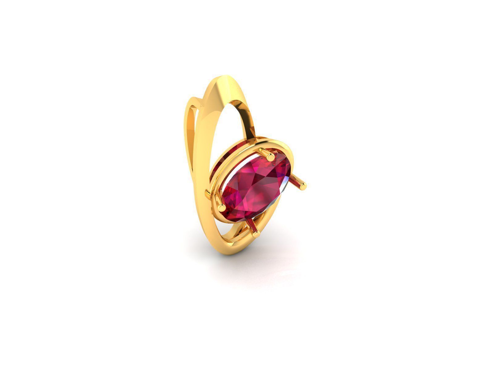 Women Oval Diamond Pendants 3dm STL OBJ FBX Render Details 3D print model_1