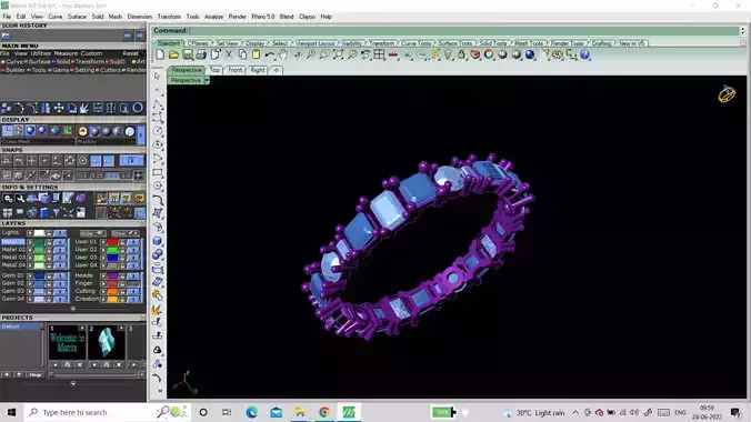 mix diamond ring 3D print model