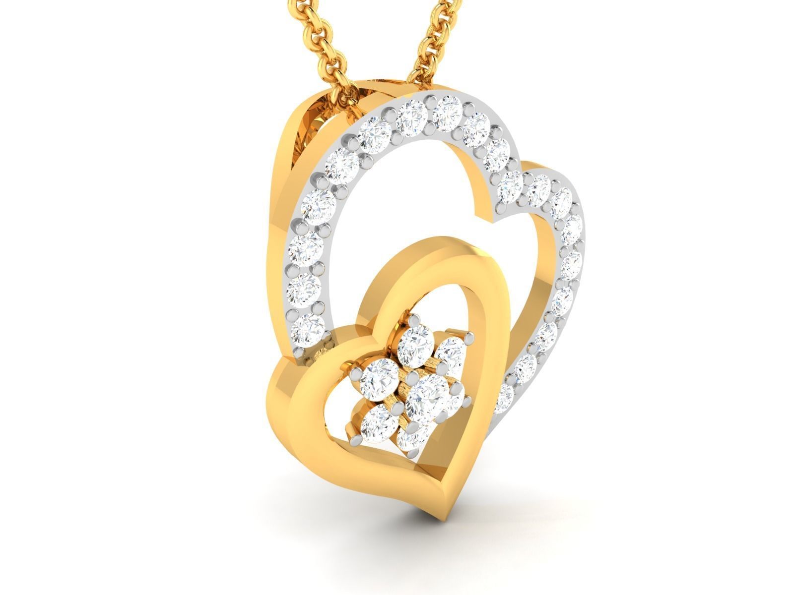 Women Heart Pendants 3dm STL OBJ FBX Render Details 3D print model_2