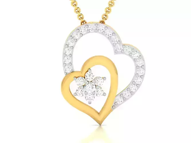Women Heart Pendants 3dm STL OBJ FBX Render Details