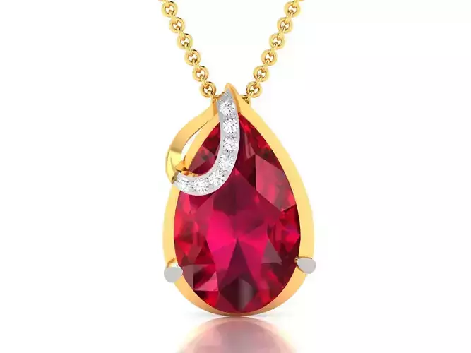 Women Pear Diamond Pendants 3dm STL OBJ FBX Render Details 3D print model