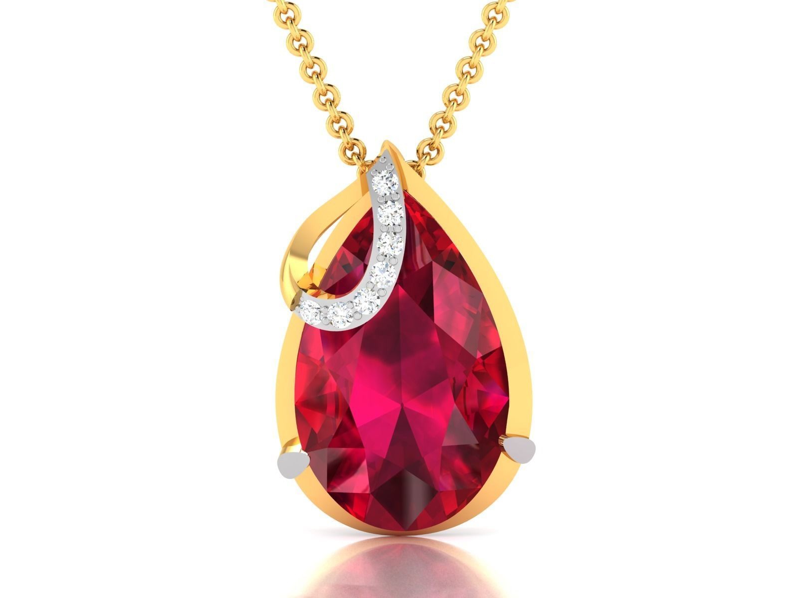 Women Pear Diamond Pendants 3dm STL OBJ FBX Render Details 3D print model_3