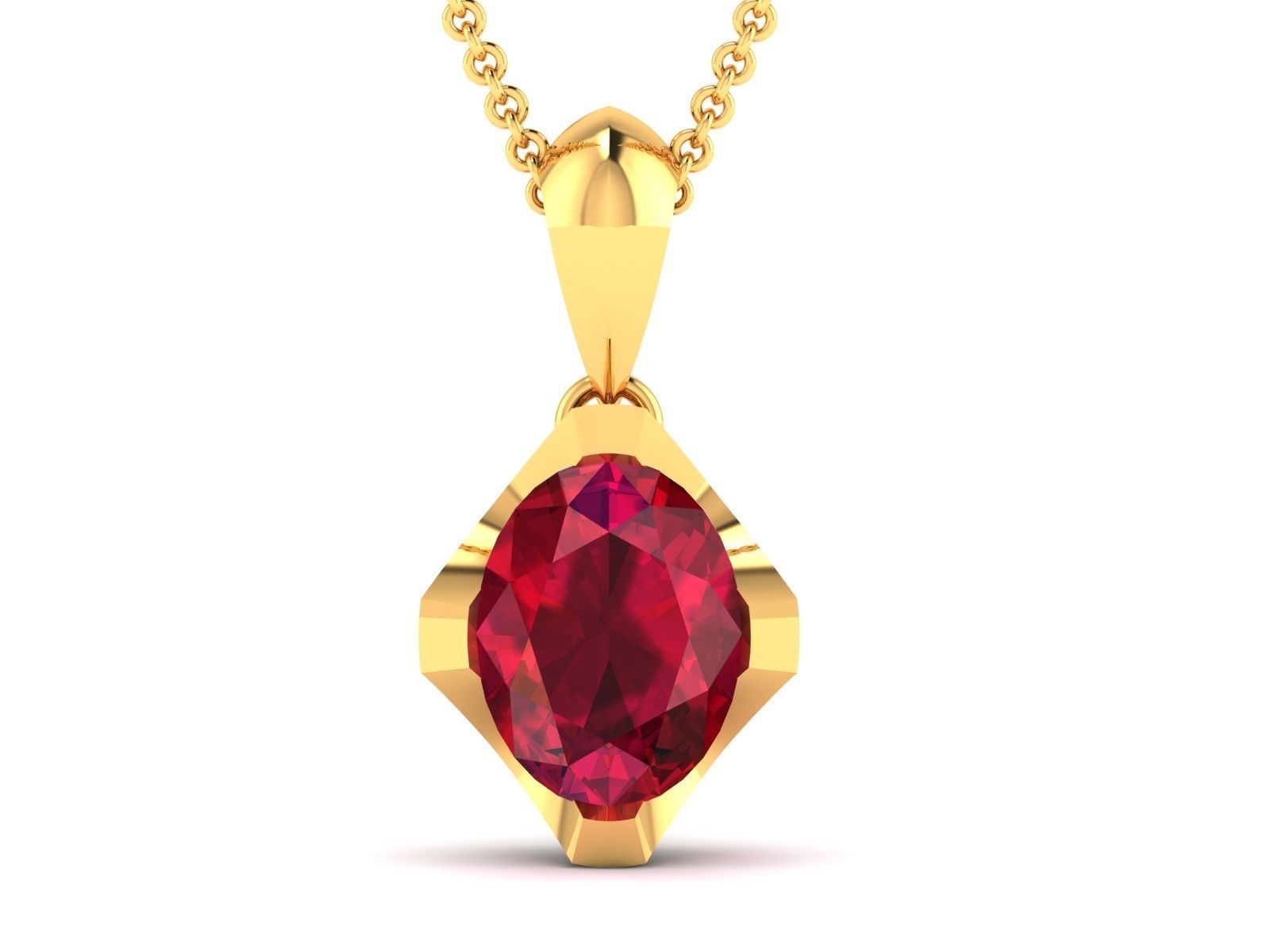 Women Oval Diamond Pendants 3dm STL OBJ FBX Render Details 3D print model_3