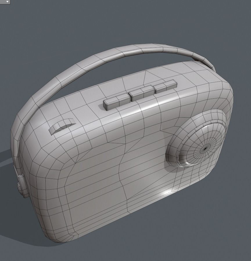 Pbr  Textured Realistic Vintage Radio Low-poly 3D model_8