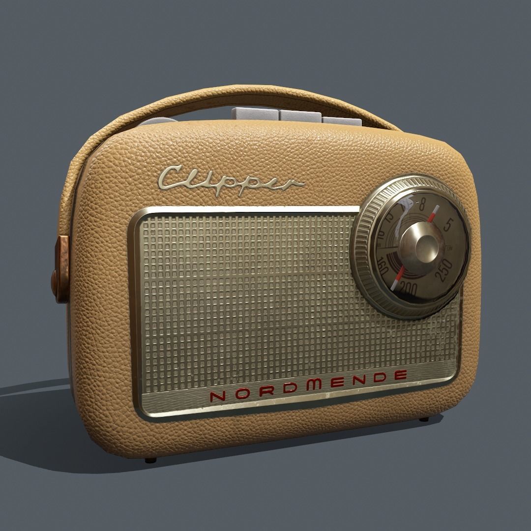 Pbr  Textured Realistic Vintage Radio Low-poly 3D model_2