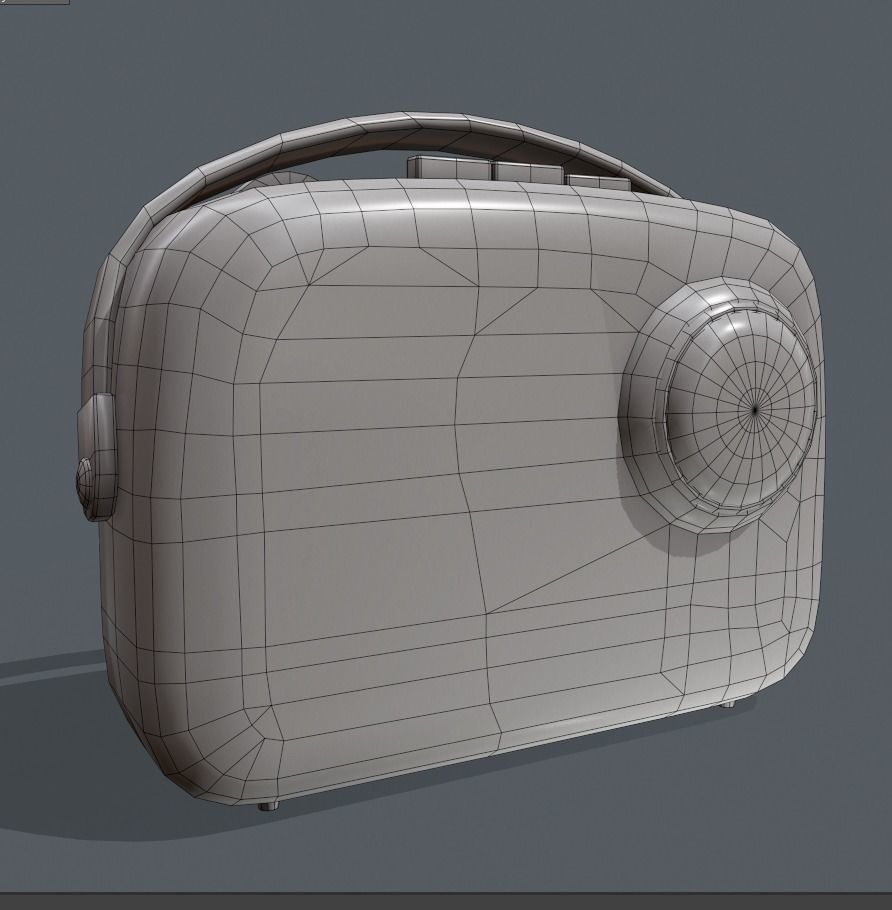 Pbr  Textured Realistic Vintage Radio Low-poly 3D model_7
