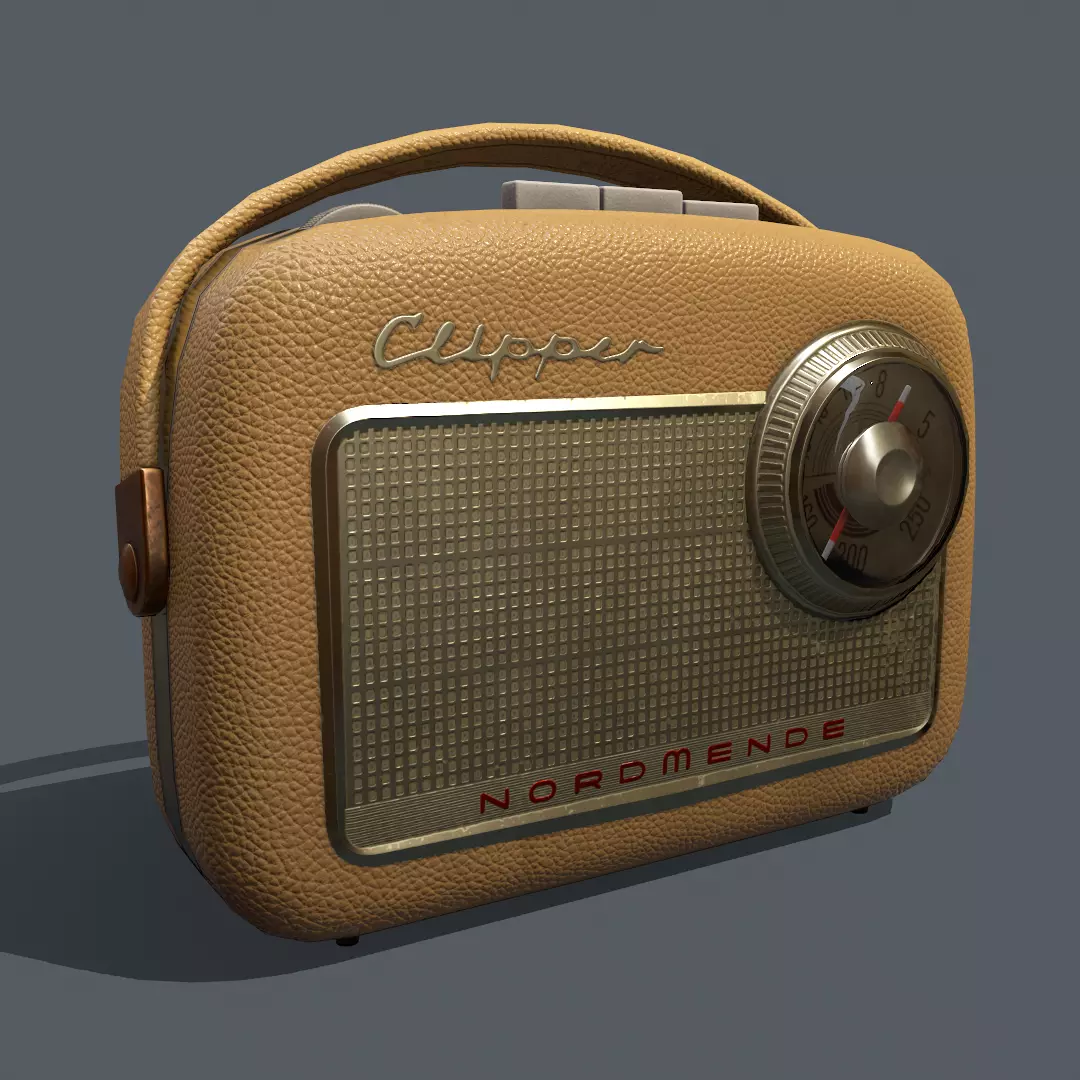 Pbr  Textured Realistic Vintage Radio Low-poly 3D model_0