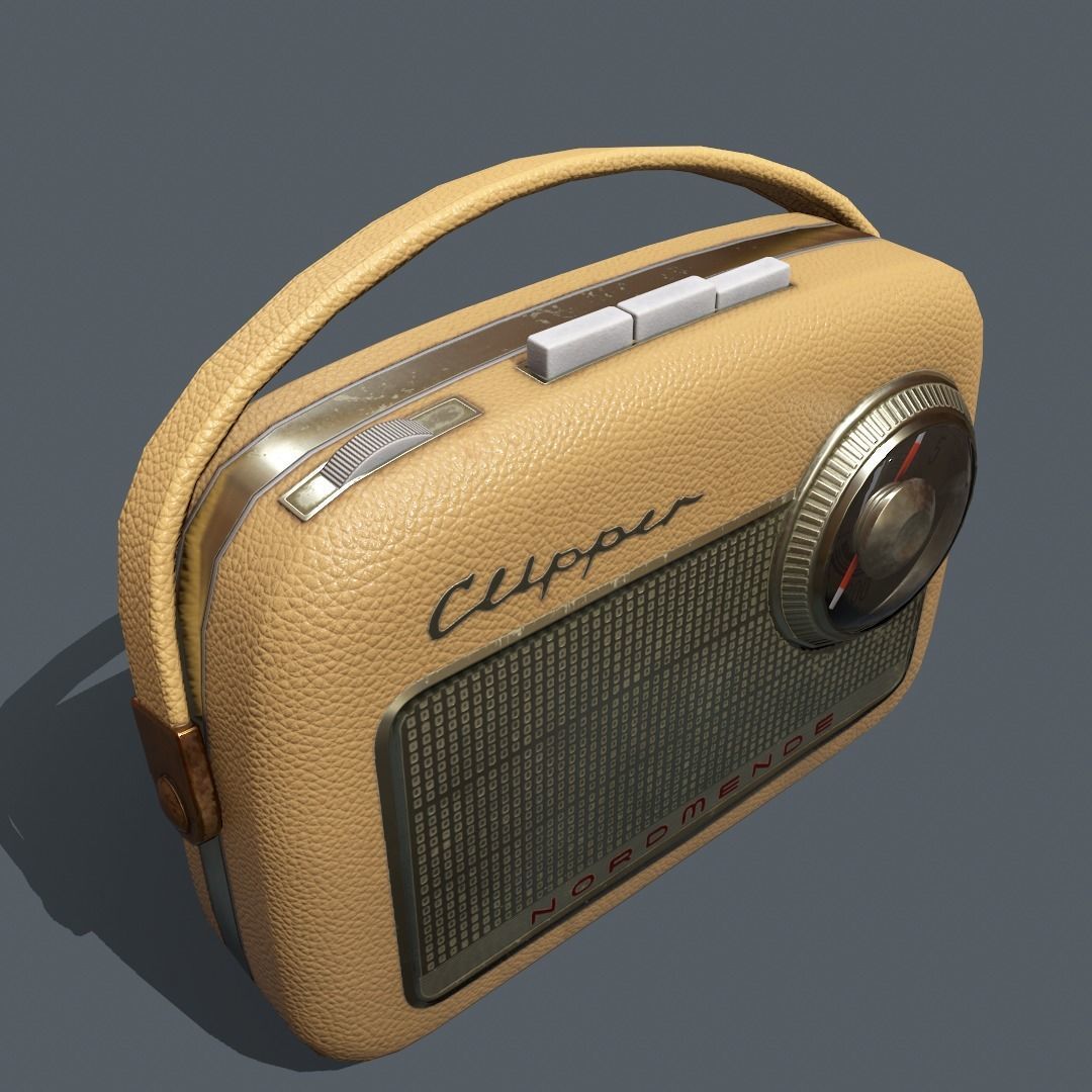 Pbr  Textured Realistic Vintage Radio Low-poly 3D model_4