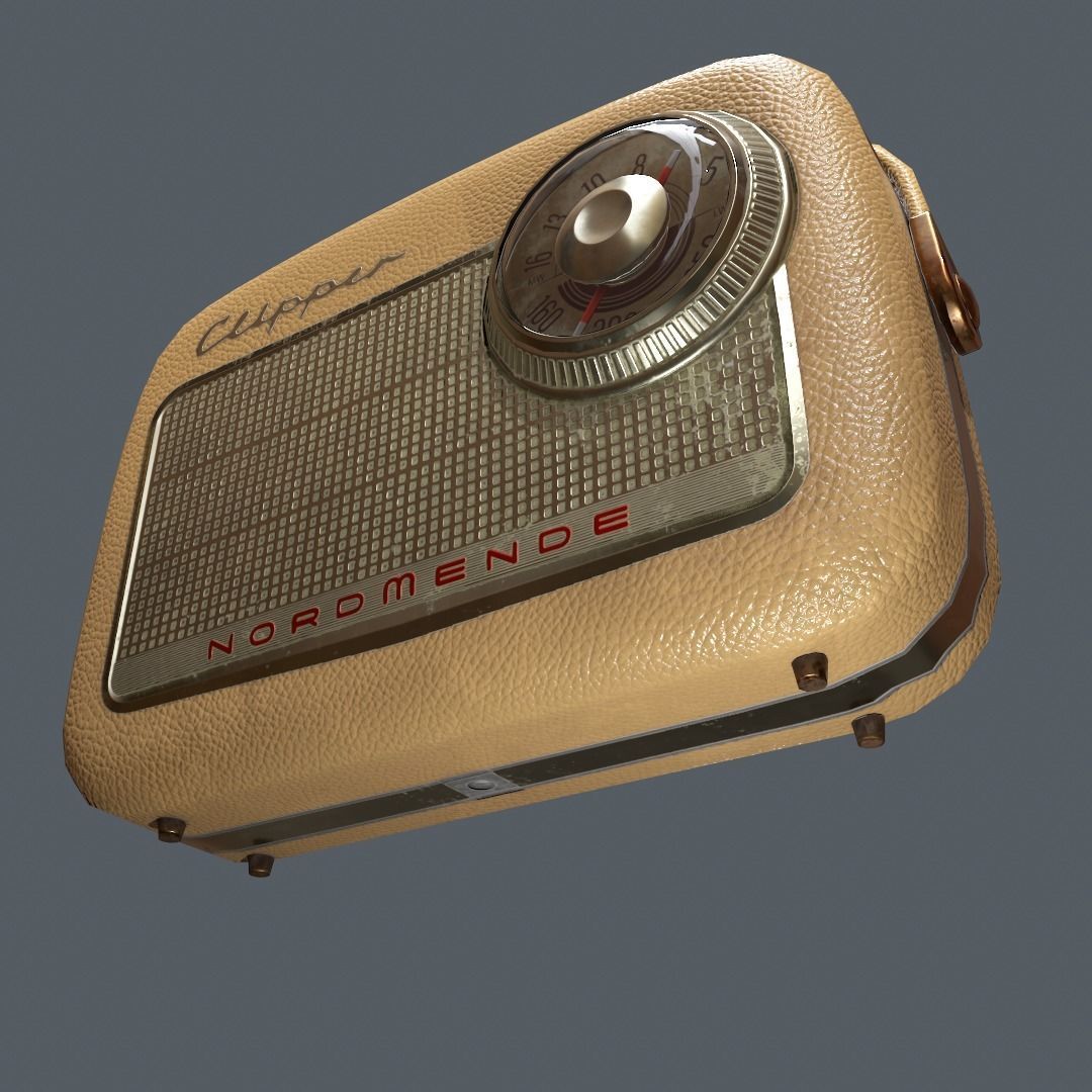Pbr  Textured Realistic Vintage Radio Low-poly 3D model_6