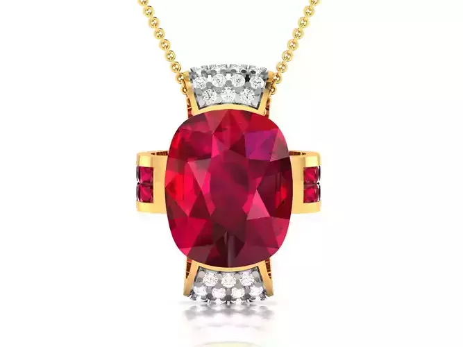 Women Oval Diamond Pendants 3dm STL OBJ FBX Render Details 3D print model