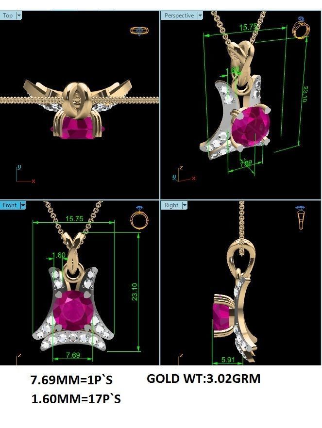 Women Pendants 3dm STL OBJ FBX Render Details 3D print model_5