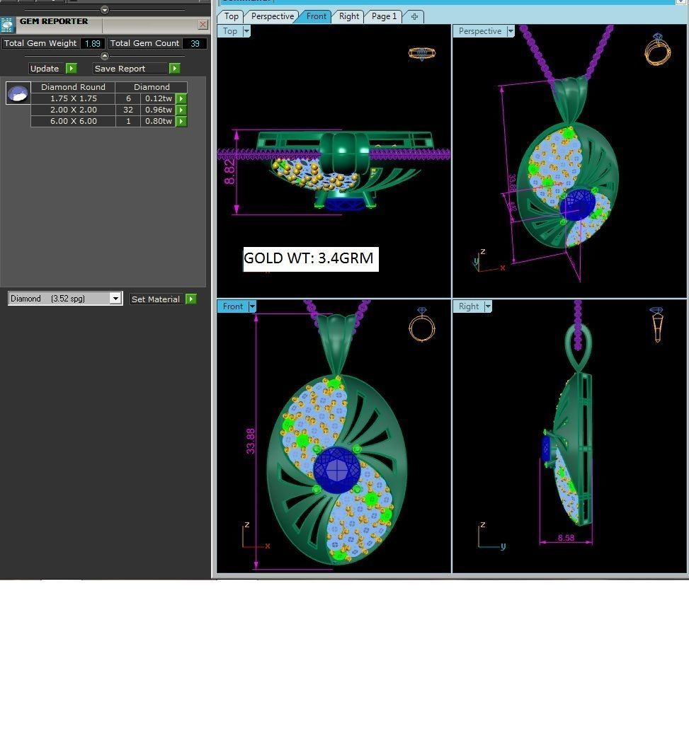 Women Pendants 3dm STL OBJ FBX Render Details 3D print model_6